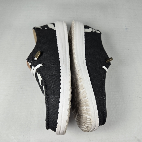 Hey Dude Wendy Animal Black and White Cow Print Shoes Size W9 - Picture 7 of 11